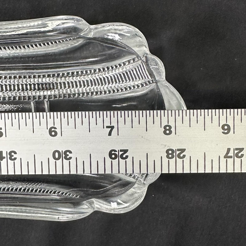 US Glass Company Banana Split/Relish Dish, Paneled Zipper Iowa Pattern, Set of 3 - Picture 9 of 10